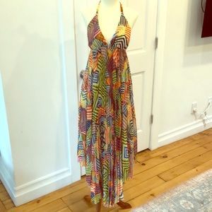 Alice & Olivia Ollie Halter Maxi Dress Sz 2
